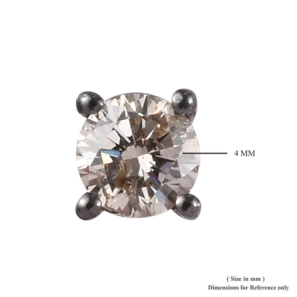 Champagne Diamond Stud Solitaire Earrings I461