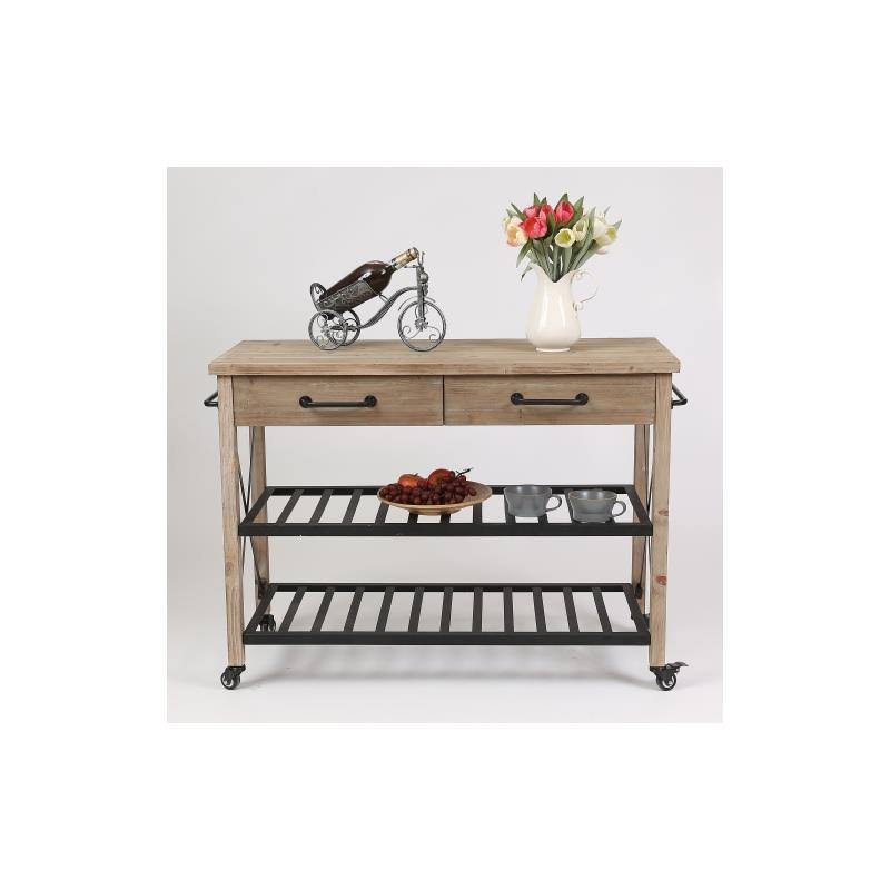 2-Drawer Kitchen Cart in Natural Q280464