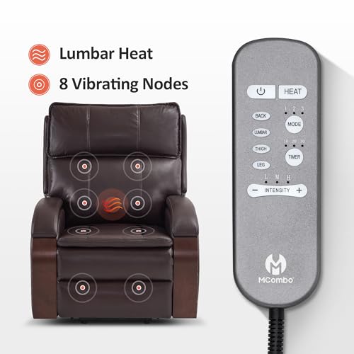 Power Lift Recliner Chair Sofa with Massage and Heat Faux Leather Q399764