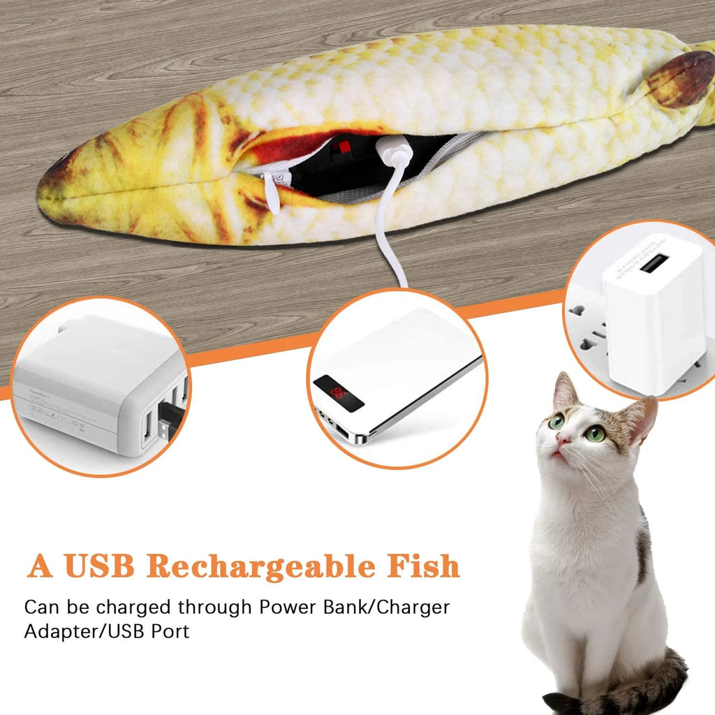 Electric Moving Wagging Fish Cat Toy F7545