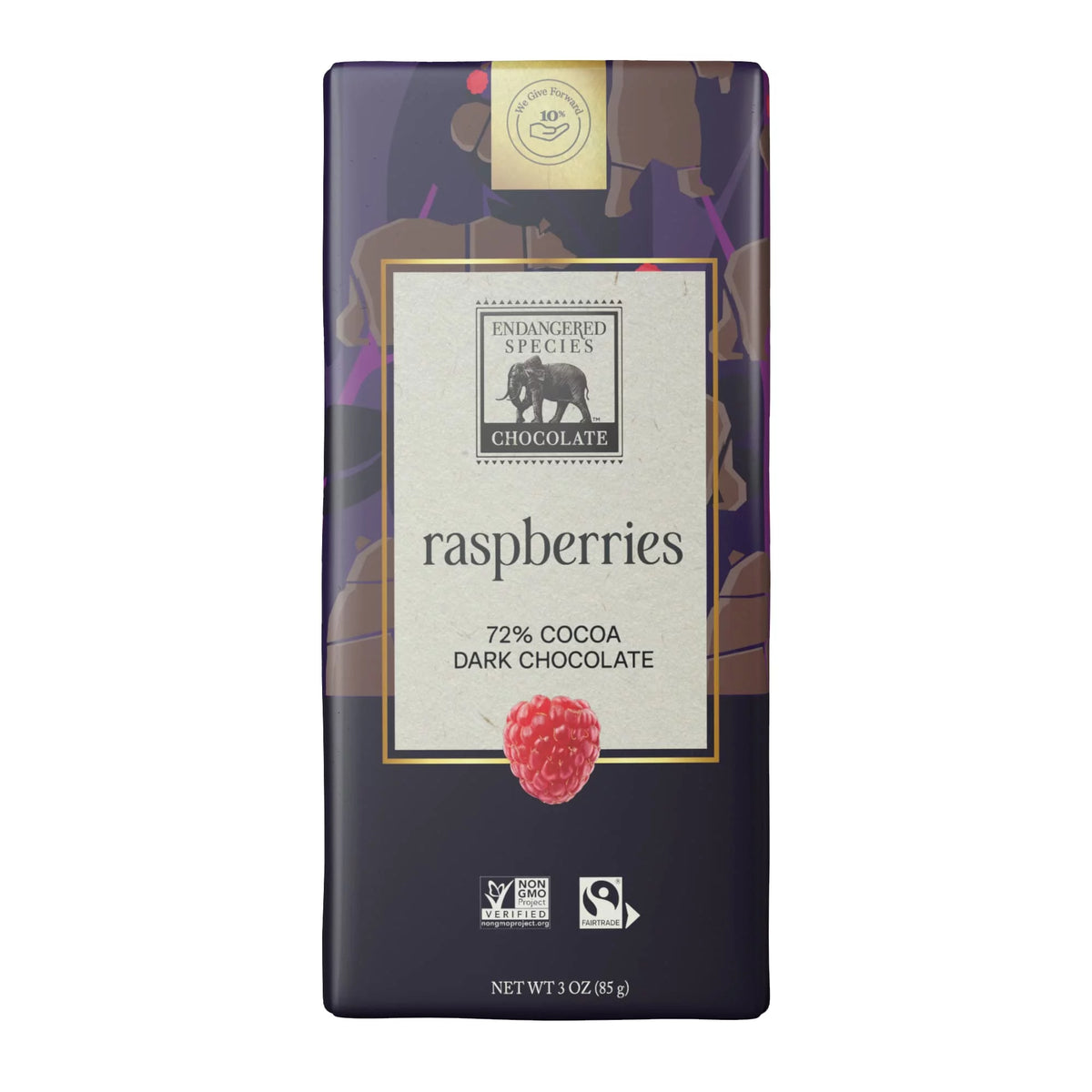 Dark Chocolate Raspberry Bar 12x3 OZ V4323