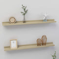 2 Piece MDF Floating Shelves Sonoma Oak 31.5 x 3.5 x 1.2 Inches N396000