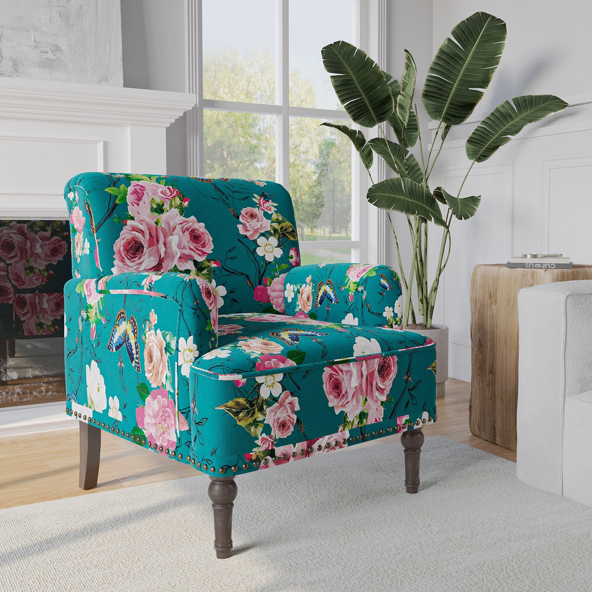 Modern Patterned Striped Accent Armchair L5598