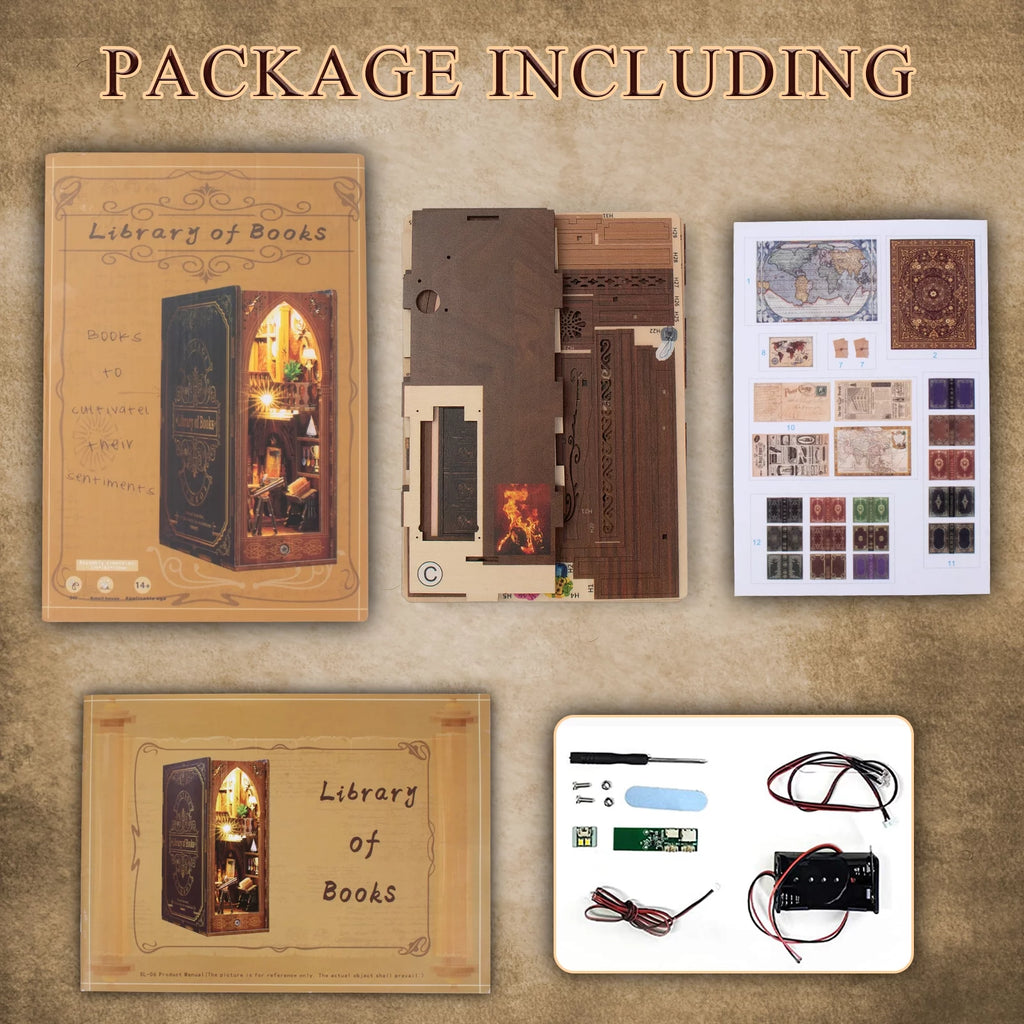 Wooden 3D Miniature Book Nook Kit with LED Light X63260