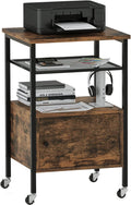 4-Tier Rolling Printer Cart with Storage Shelves E854489