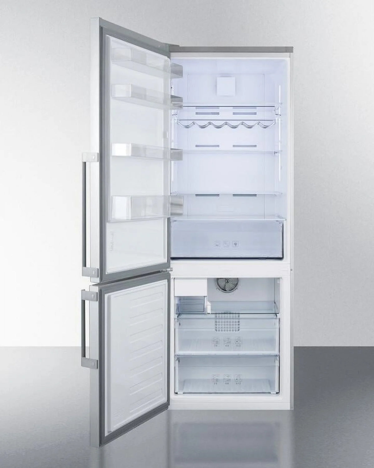 28 Energy Star Bottom Freezer Refrigerator with 16.4 cu. ft. Capacity in Stainless Steel U8297