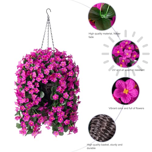 Faux Silk Hanging Flowers Plants Baskets K257