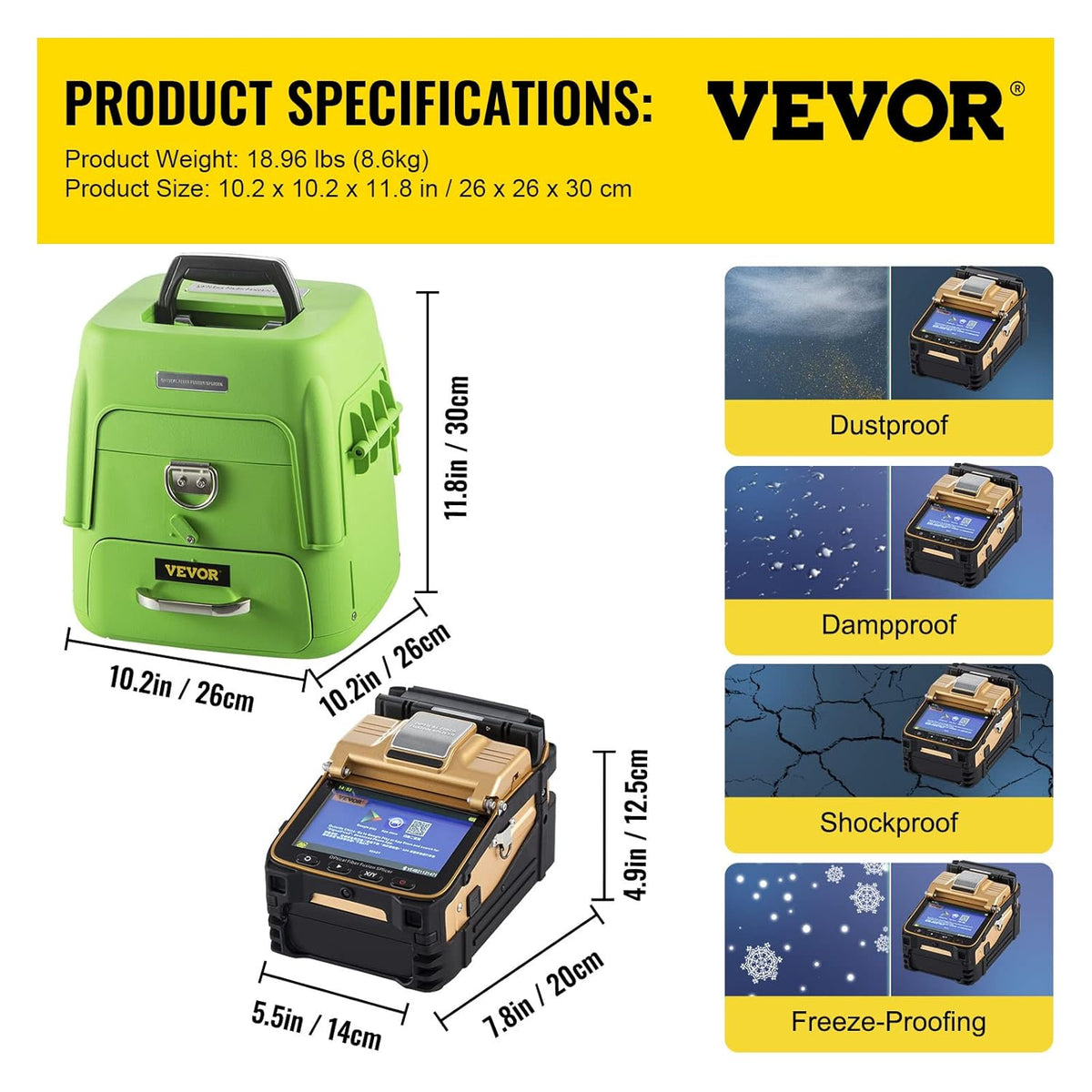 Fiber Fusion Splicer with 6 Seconds Splicing Time, 15 Seconds Heating P975057