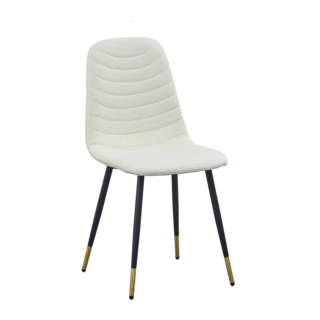 White Velvet Tufted Dining Chairs Set of 4 V678854