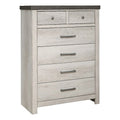 Gray 6 Drawer Wood Chest M507