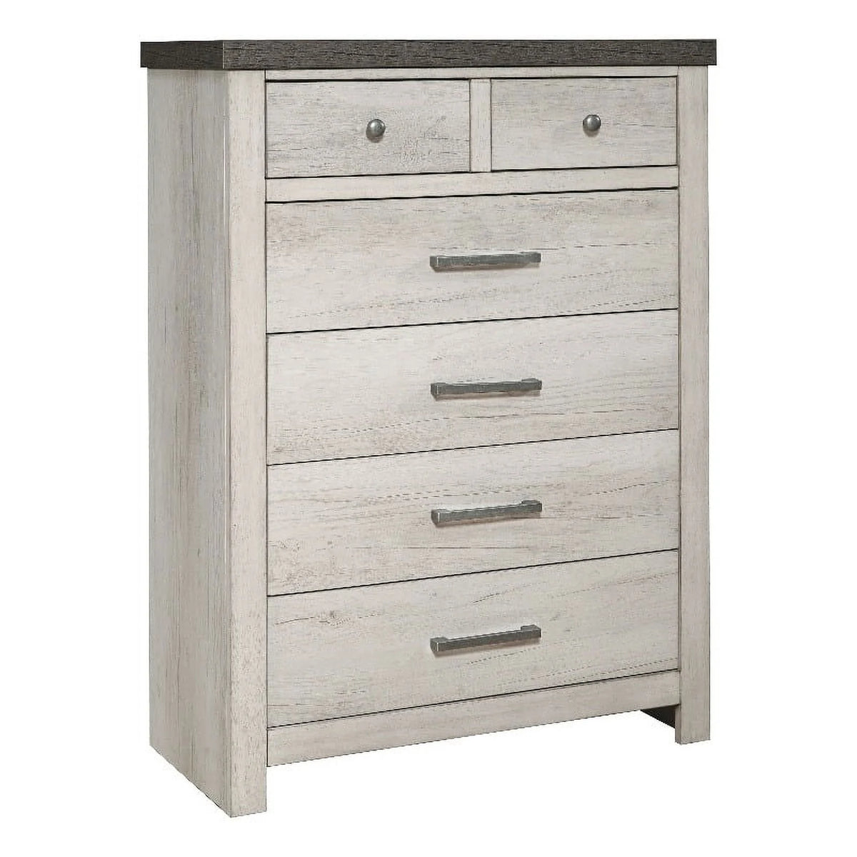 Gray 6 Drawer Wood Chest M507