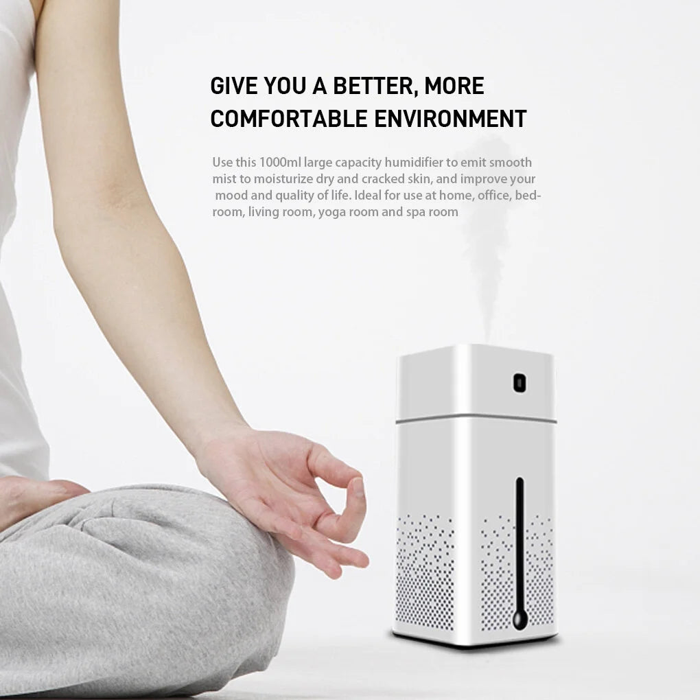 White 1000ml USB Aroma Diffuser Humidifier J9033