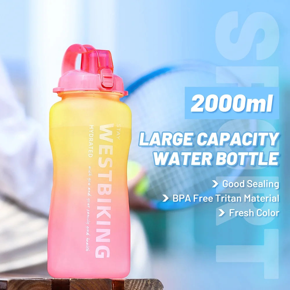 Sports Water Bottle with Straw Large Capacity F671