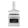 2 Piece Dual Fuel Range and Wall Mount Range Hood Kitchen Appliance Package M120