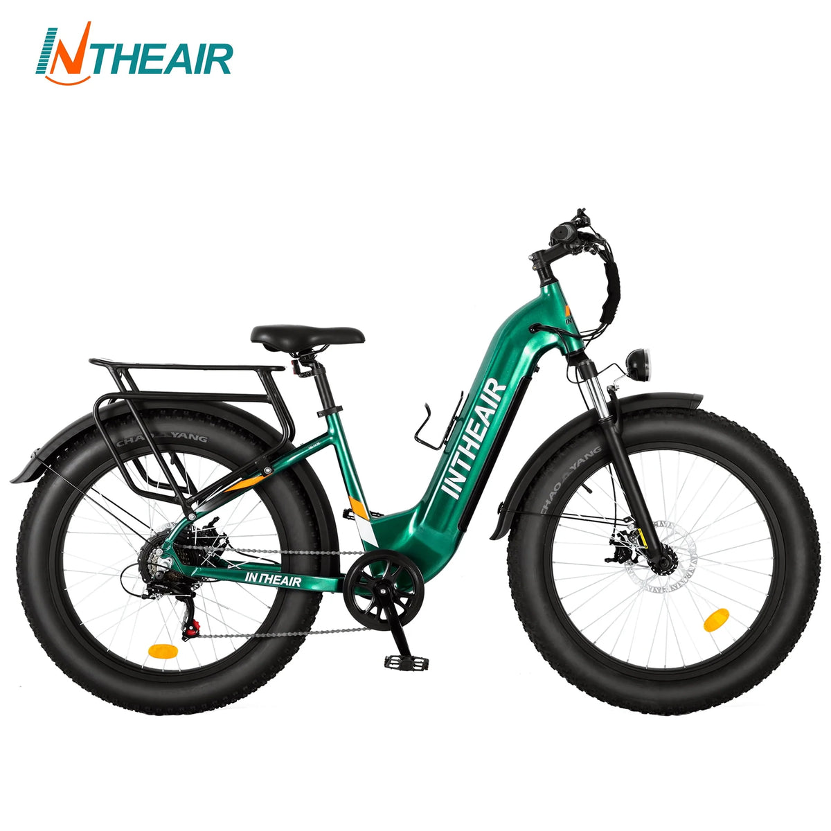 Electric Bike 26 x 4.0 Fat Tire Step-Thru 750W Motor 48V 14.5A Battery 7 Speed White F730865