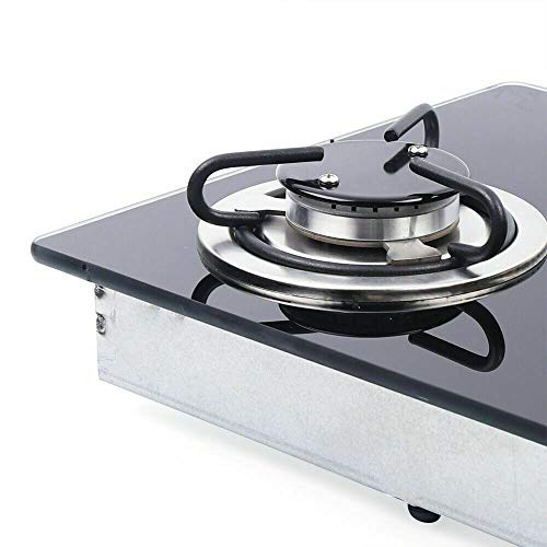 2 Burner Built-In RV Cooktop Stove with Tempered Glass Stainless Steel H5689