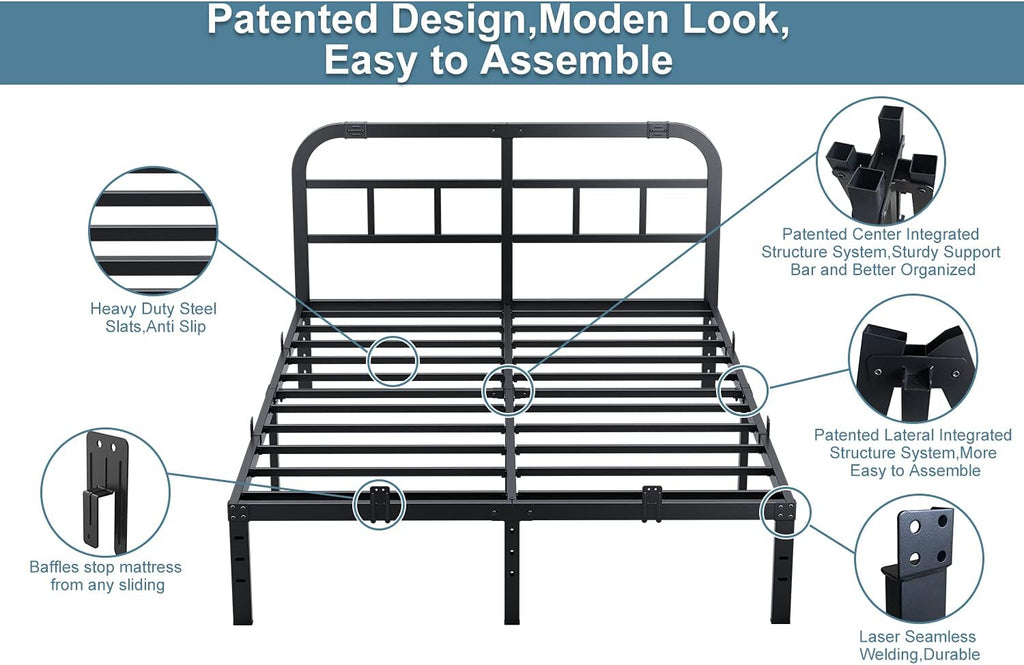 14” Heavy Duty Metal Bed Frame, California King R9406