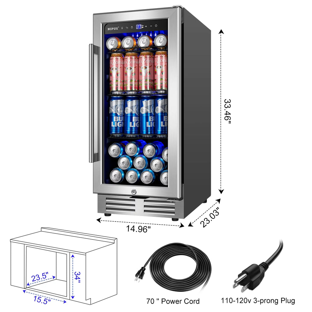 15 inch 130 Can Beverage Refrigerator with French Door B5930