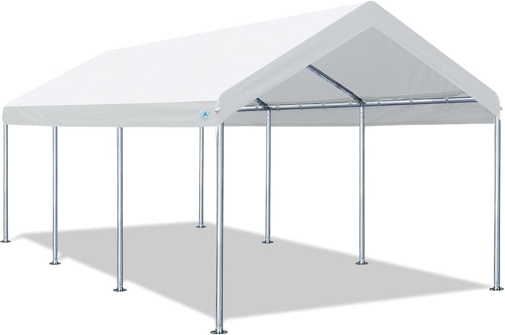 Adjustable 10x20 ft Heavy Duty Beige Carport Canopy Tent U586