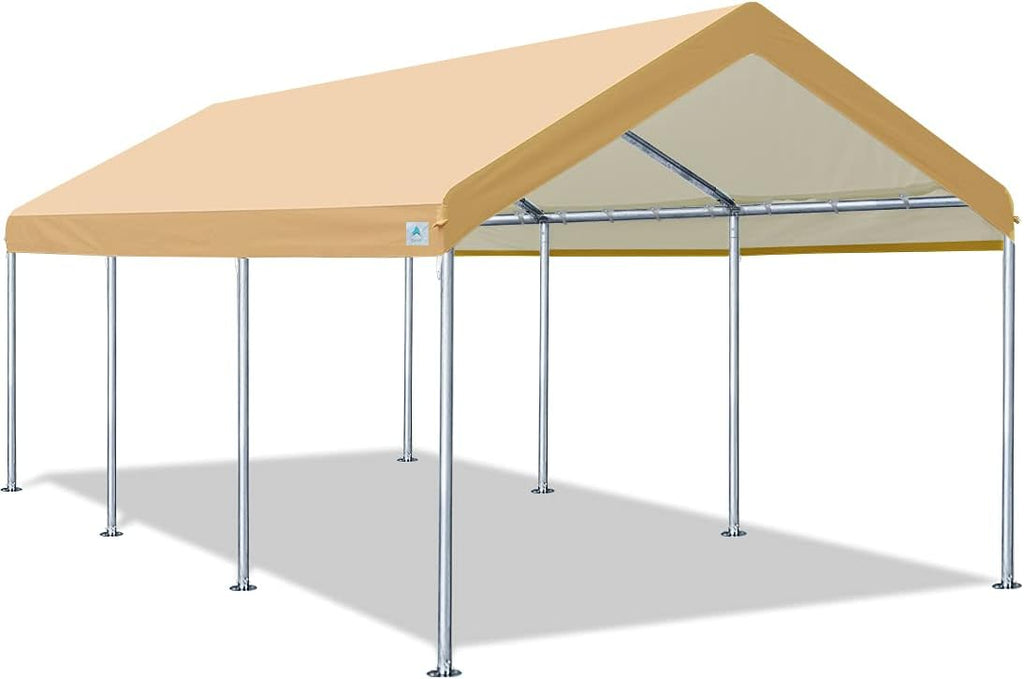 Adjustable 10x20 ft Heavy Duty Beige Carport Canopy Tent U586