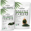 Chlorella 400 Tablets and Spirulina Powder 8 oz Vegan Superfood Supplement B539