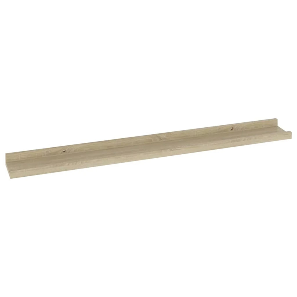 2 Piece MDF Floating Shelves Sonoma Oak 31.5 x 3.5 x 1.2 Inches N396000