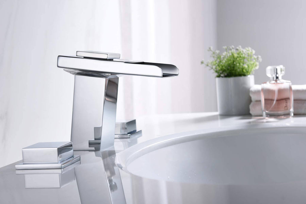 Chrome 8-Inch LED Widespread Bathroom Sink Faucet H276