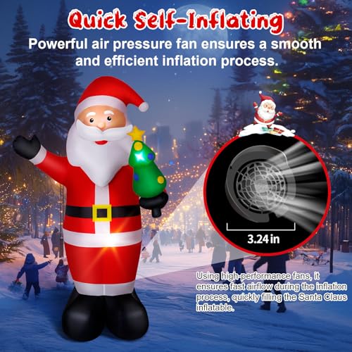 14FT Christmas Inflatable Santa Claus Outdoor Blow Up Yard Decorations with Gift Bags H733484