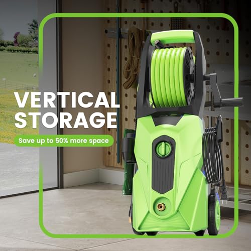 Electric Pressure Washer 5000 PSI 4.0 GPM with 33ft Hose, 4 Nozzle and Foam Cannon, Green M92772