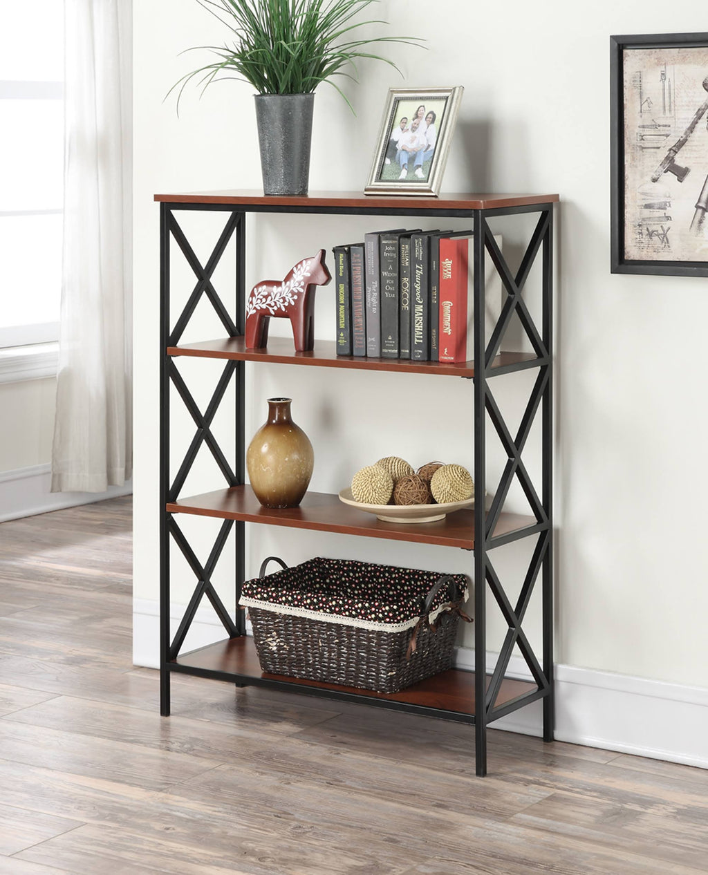 Weathered Gray 4 Tier Bookcase D88147