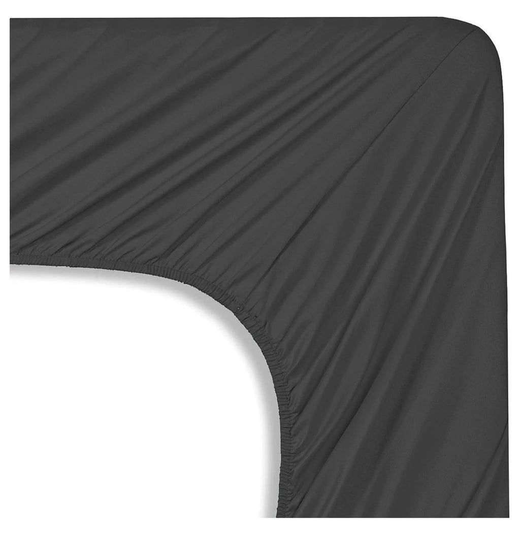 Twin 4 Piece Sheet Set with Pillowcases, Deep Pocket, Black Y5563