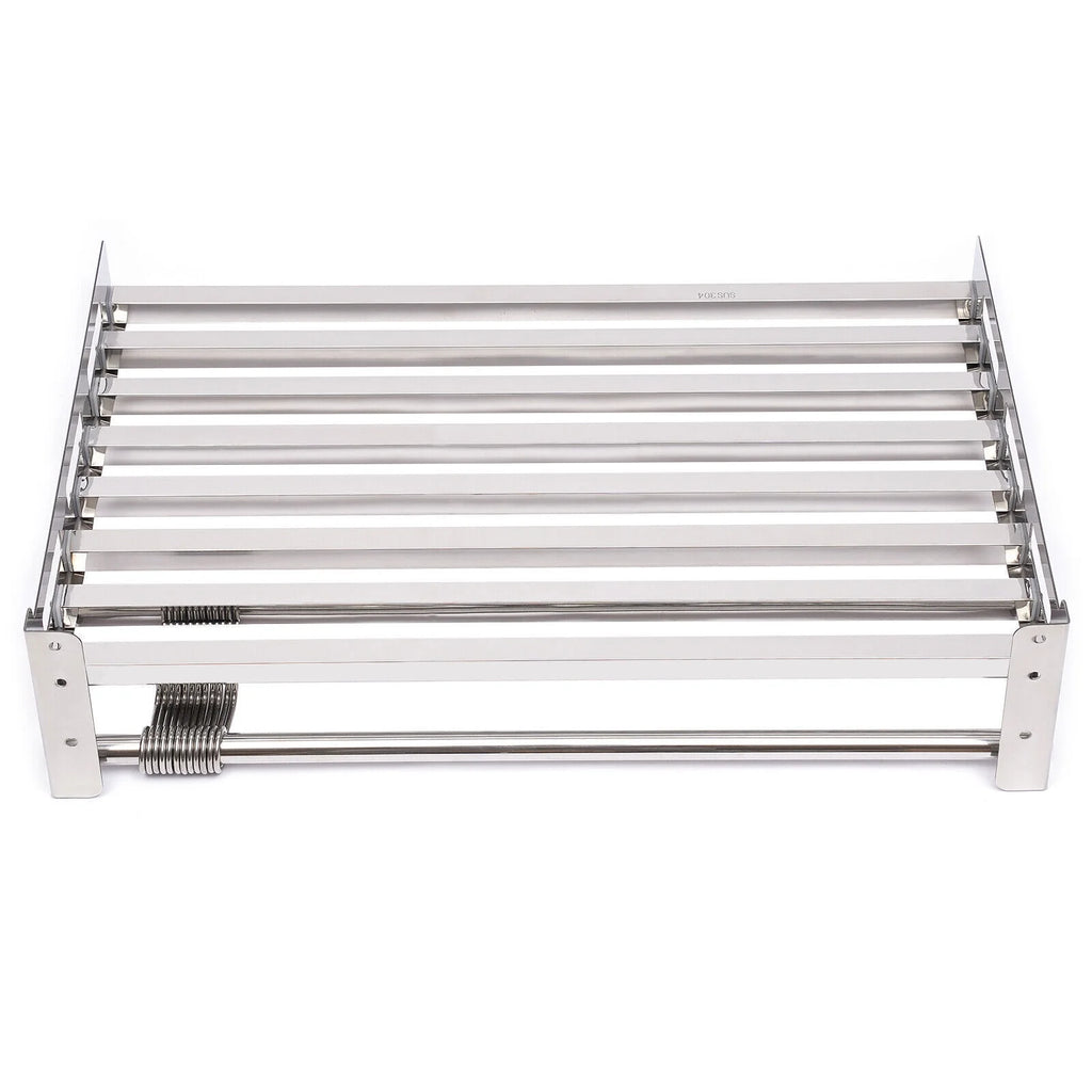 Wall Mount Microwave Oven Shelf Storage Bracket with 12 Hook Stainless D192135