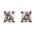 Champagne Diamond Stud Solitaire Earrings I461