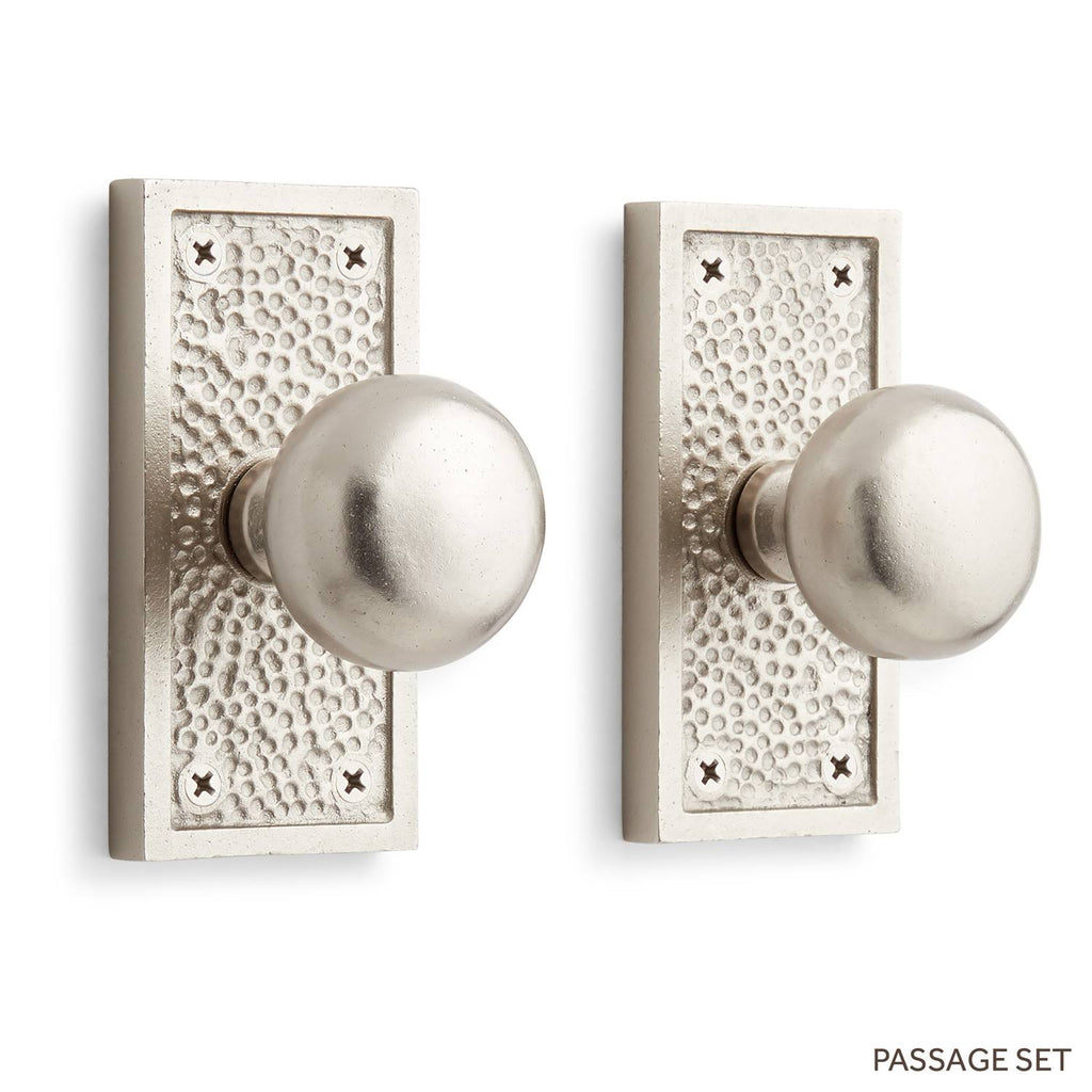 Brass Passage Door Knobset with Brushed Nickel G60146