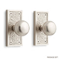 Brass Passage Door Knobset with Brushed Nickel G60146