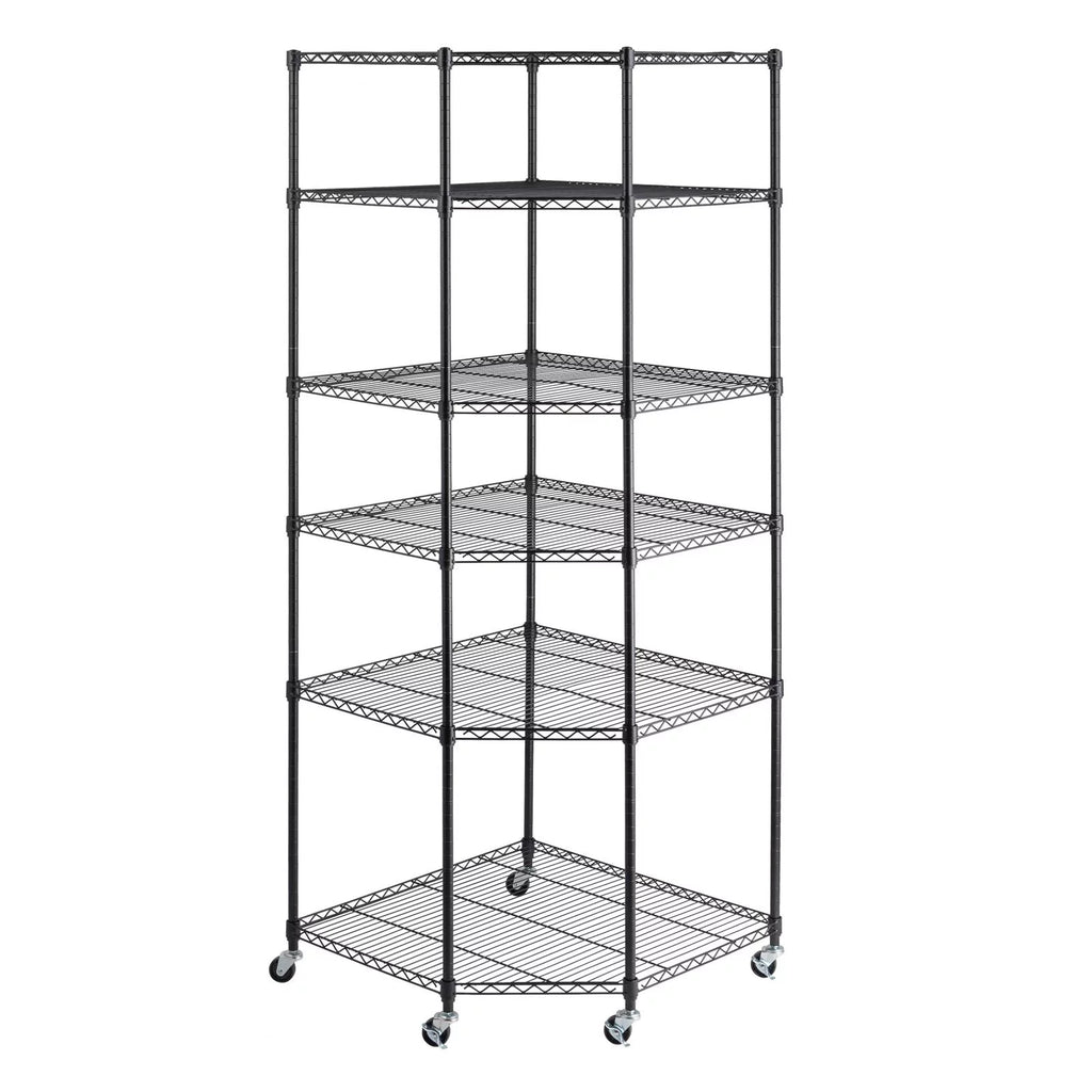 6-Tier Black Wire Shelving Rack R8671