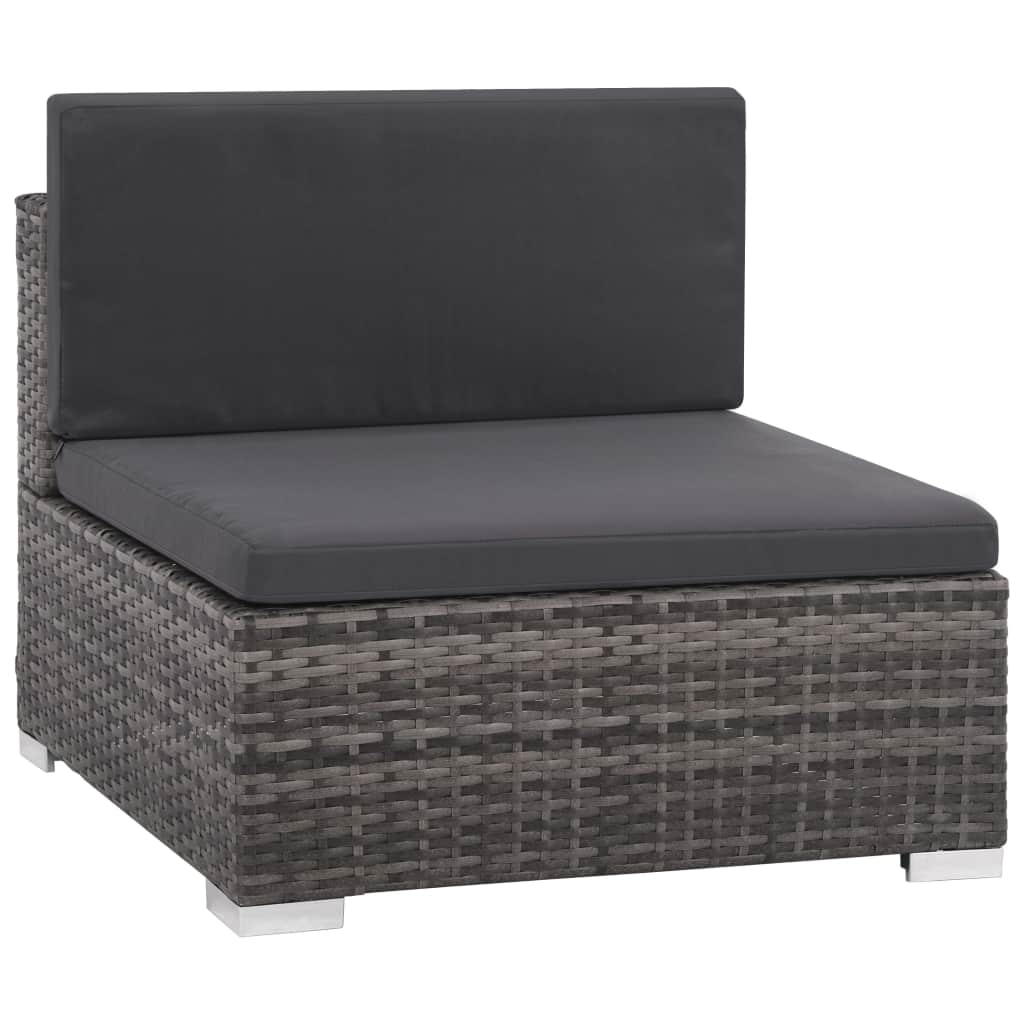 12 Piece Gray Poly Rattan Patio Sofa Conversation Set with Coffee Table and Ottoman X766630