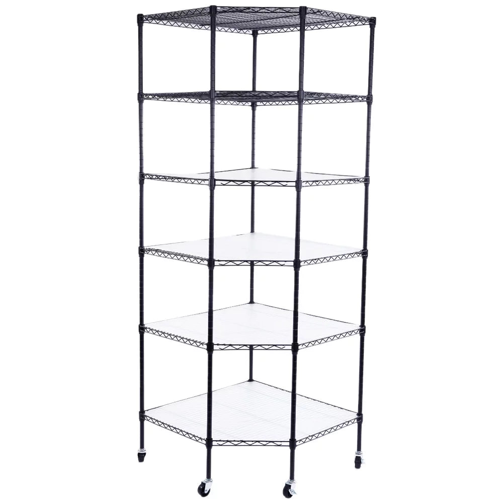 6-Tier Black Wire Shelving Rack R8671