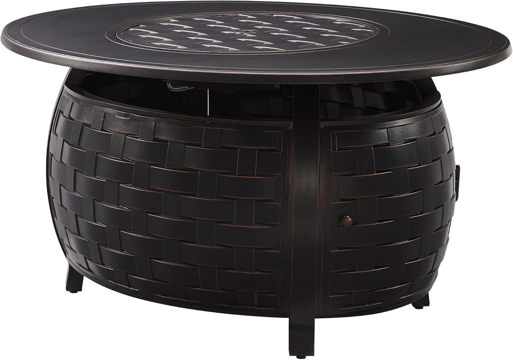 Antique Bronze Oval Cast Aluminum Gas Fire Pit W238
