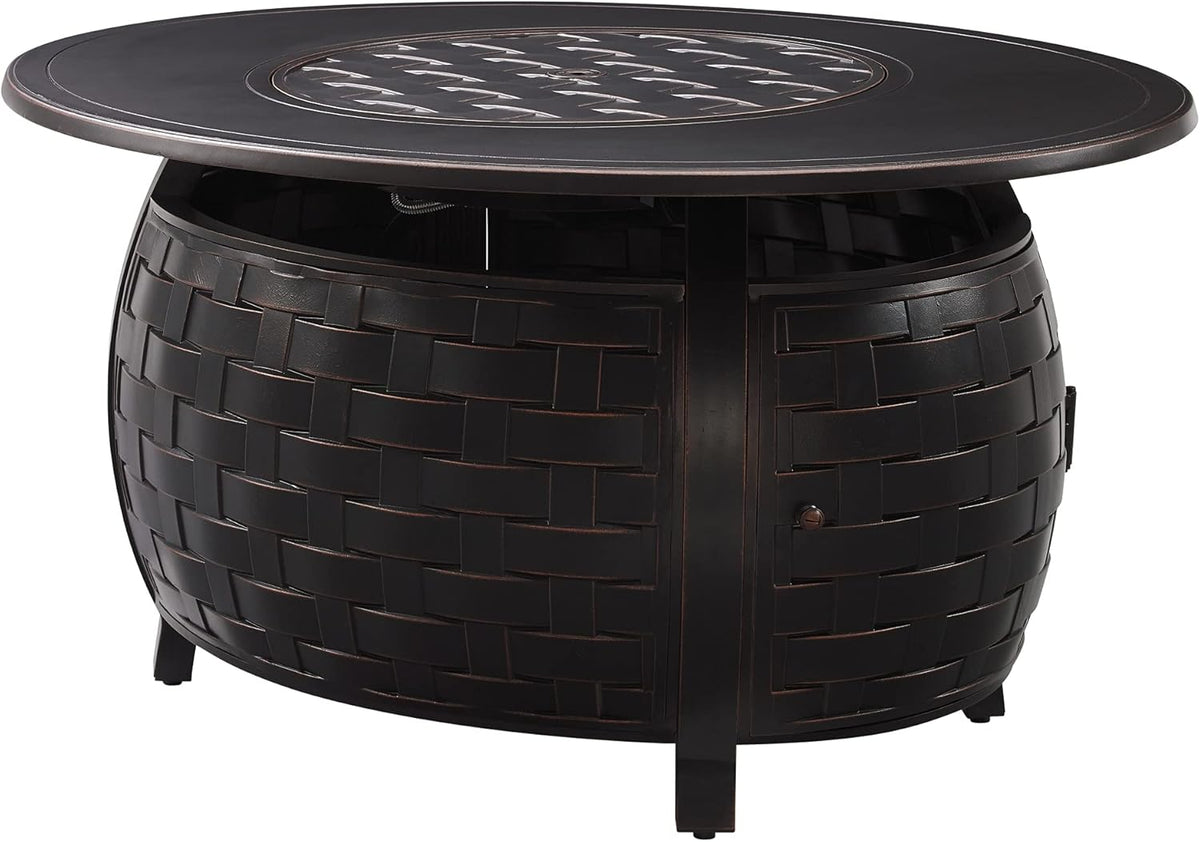 Antique Bronze Oval Cast Aluminum Gas Fire Pit W238