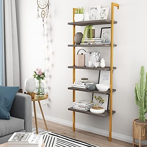 Computer Desk with Storage Shelves, 4 Tiers Bookshelf, Writing Table D97199