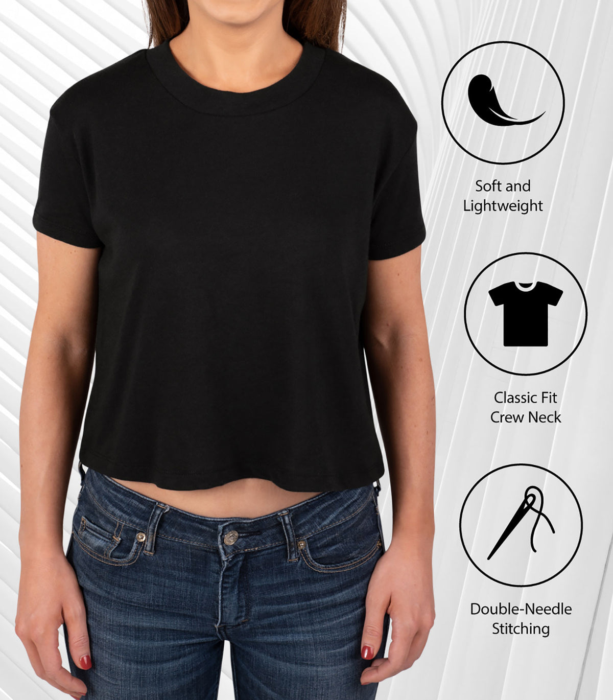 Juniors Cropped Cotton Blend T-Shirt N45280