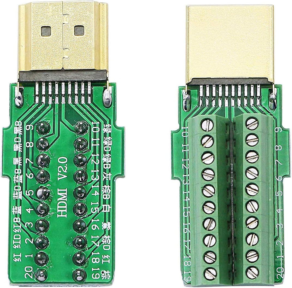 2 Pack HDMI Solderless Adapter Gold Plated Connector with Plastic Cover Screwdriver X13161