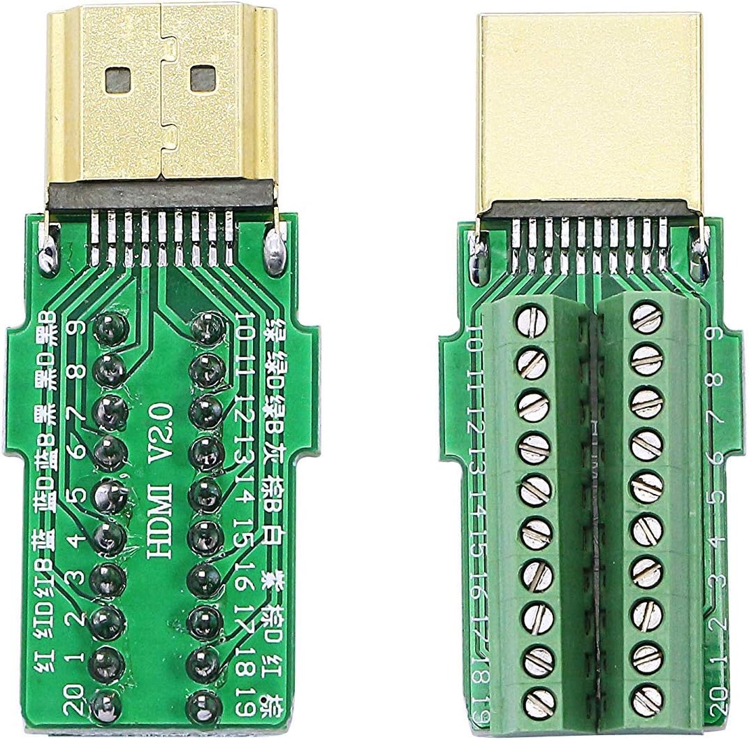 2 Pack HDMI Solderless Adapter Gold Plated Connector with Plastic Cover Screwdriver X13161