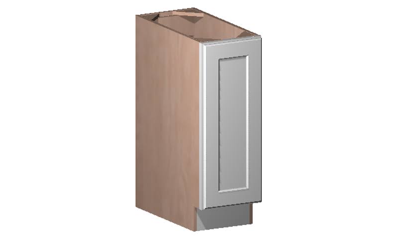 White 12x22 x 34.5x22 x 24x22 Base Cabinet with 1 Door and 1 Shelf Y393