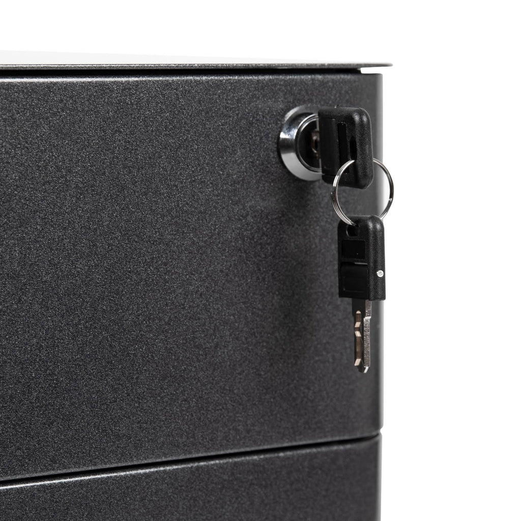 Black 3-Drawer Mobile Locking Filing Cabinet O822