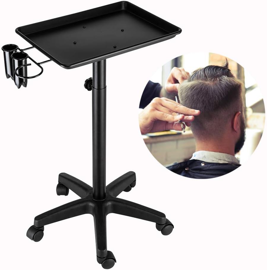 Salon Rolling Color Tray Cart on Wheels with Accessory Caddy C10574