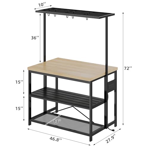 3 Tier Microwave Stand Oven Shelf with Power Outlet O630412