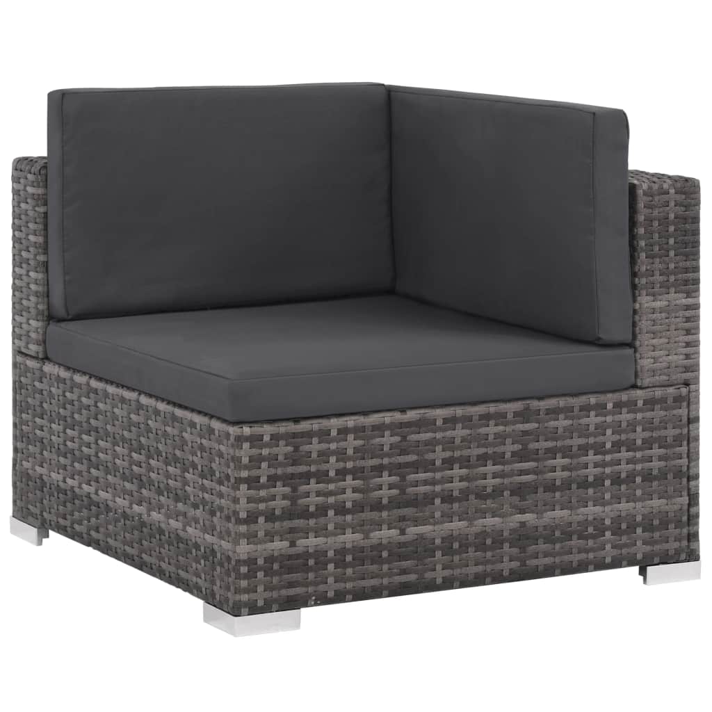 12 Piece Gray Poly Rattan Patio Sofa Conversation Set with Coffee Table and Ottoman X766630