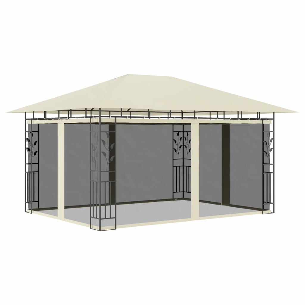 Gazebo with Mosquito Net 13.1'x9.8'x9' Cream B4355